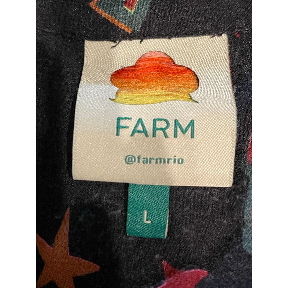 FARM Rio Black Animal Sky maxi shirtdress Size:M - Picture 9 of 11